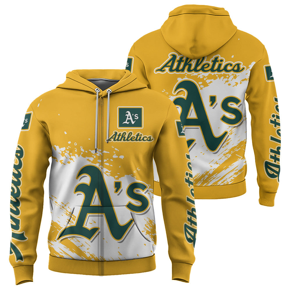 Athletics Yellow Color MLB Hoodie For Big Fan NH24 