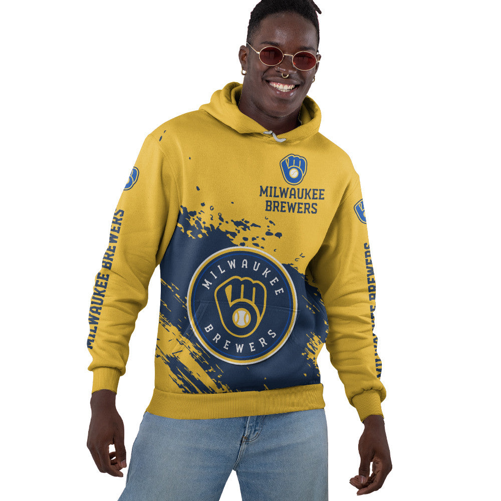 Milwaukee Brewers Yellow Color MLB Hoodie For Big Fan NH24 