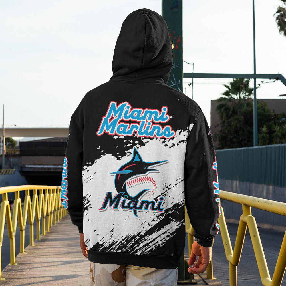 Miami Marlins Black Color MLB Hoodie For Big Fan NH24 