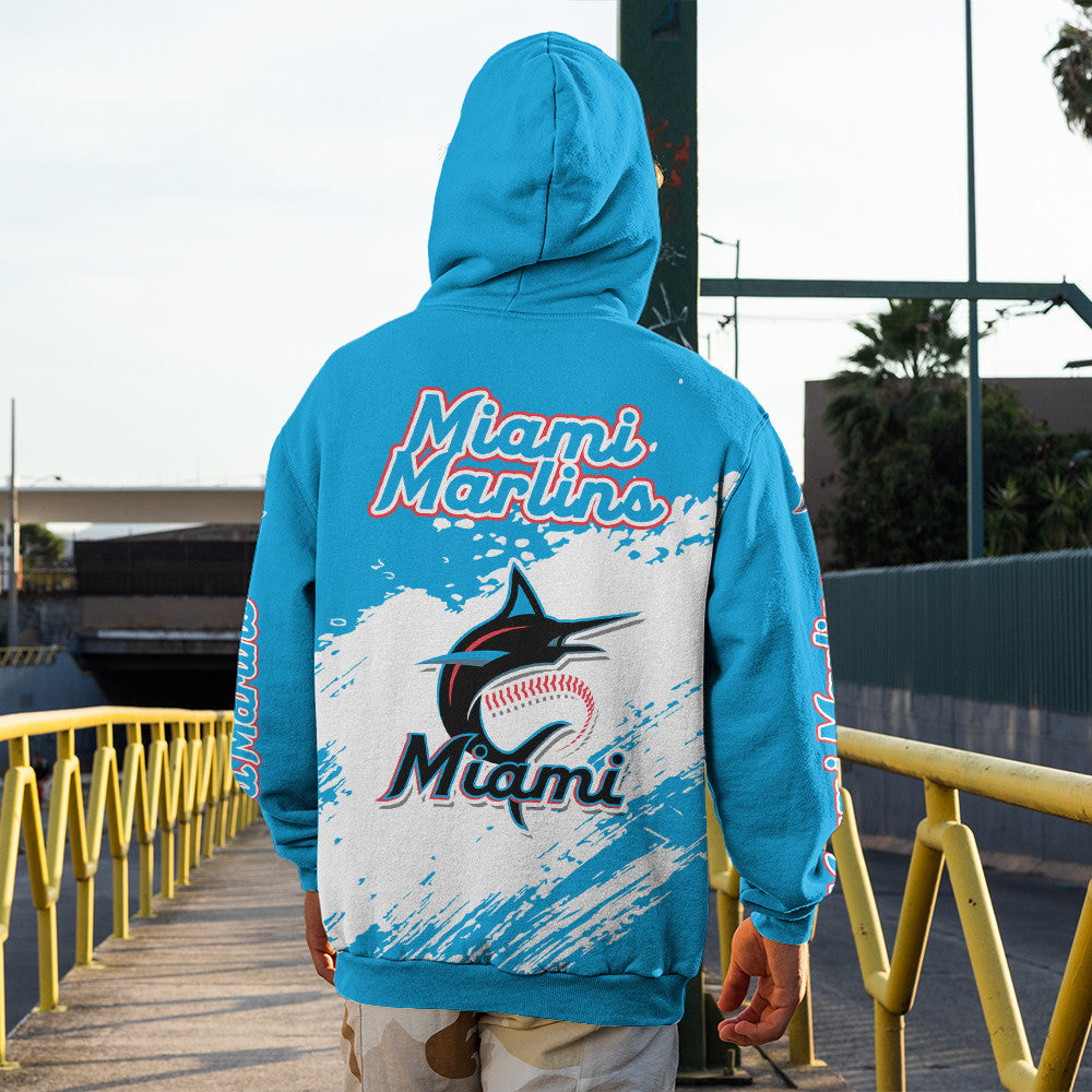 Miami Marlins Blue Color MLB Hoodie For Big Fan NH24 
