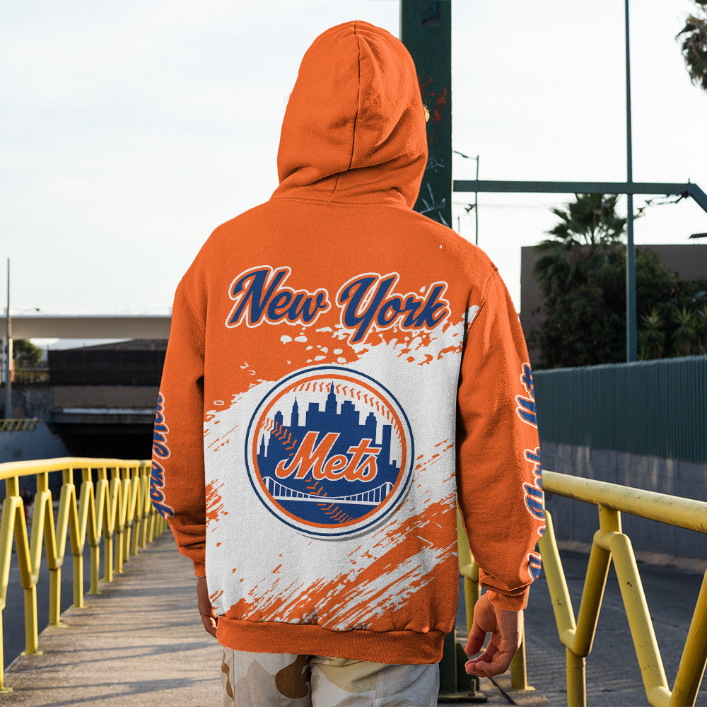New York Mets Orange Color MLB Hoodie For Big Fan NH24 