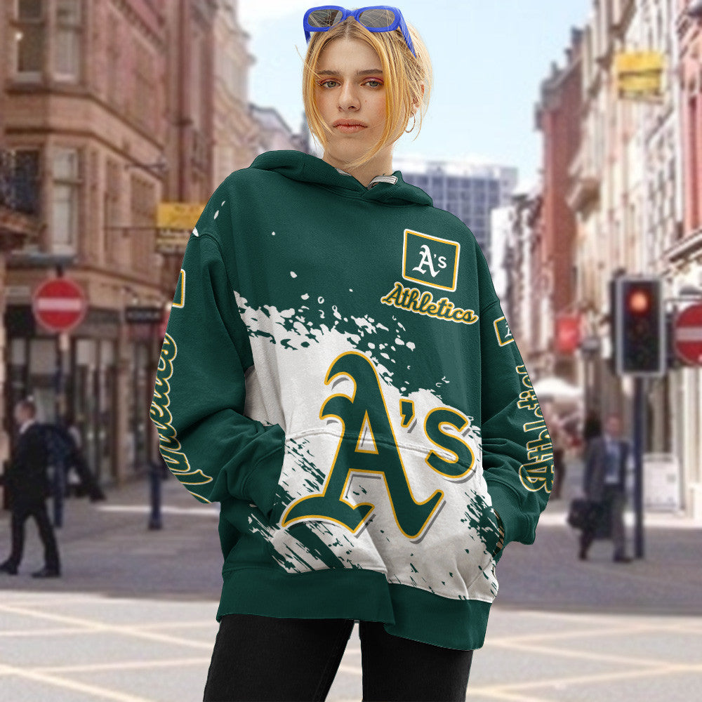 Athletics Green Color MLB Hoodie For Big Fan NH24 