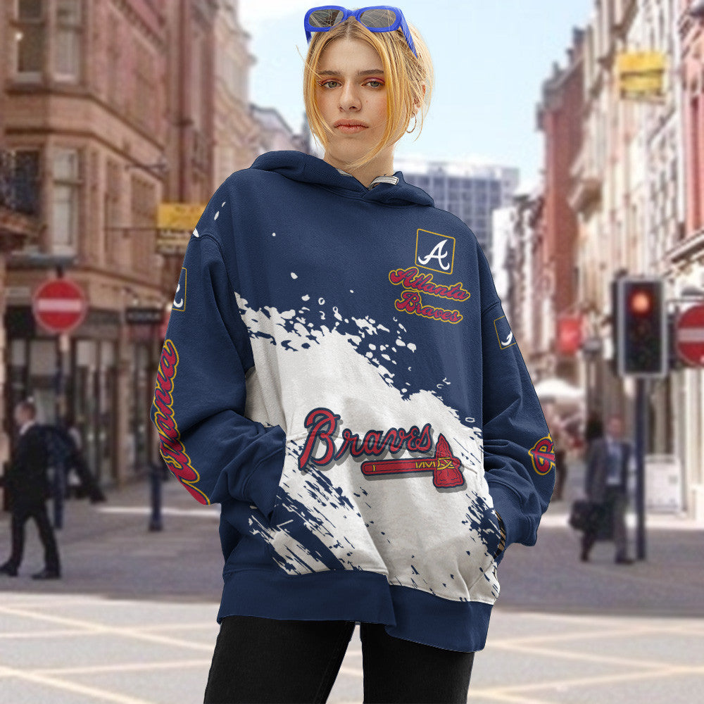 Atlanta Braves Blue Color MLB Hoodie For Big Fan NH24 