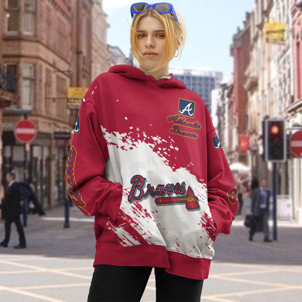 Atlanta Braves Red Color MLB Hoodie For Big Fan NH24 