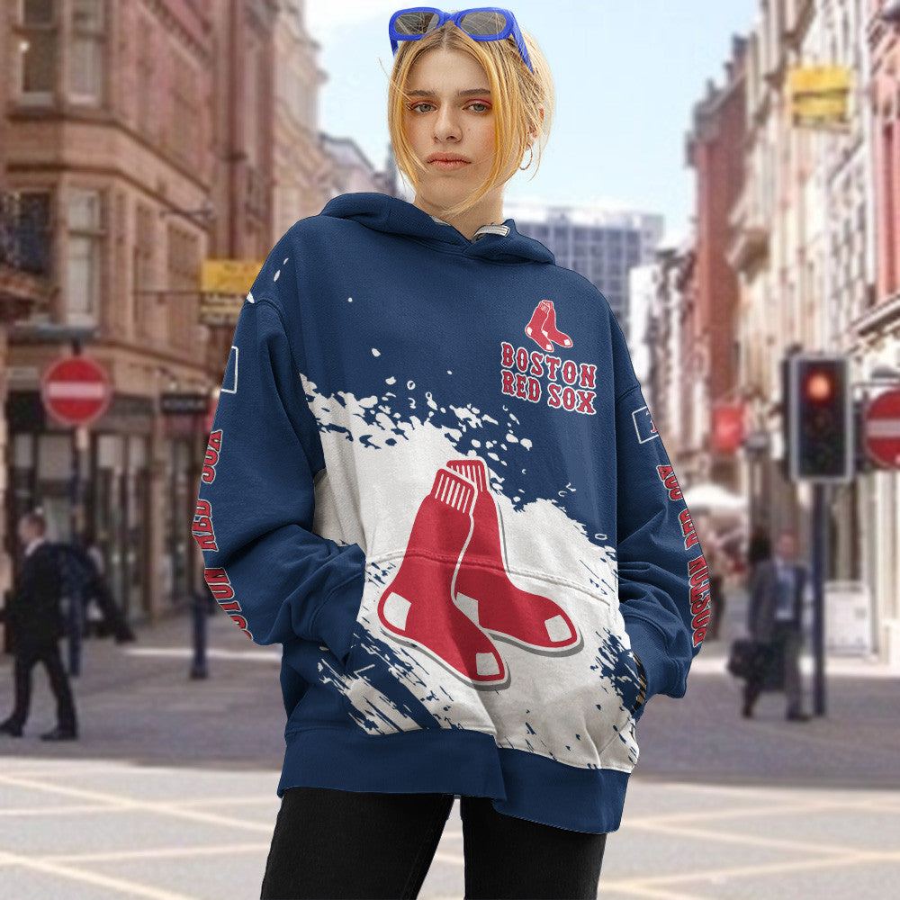 Boston Red Sox Blue Color MLB Hoodie For Big Fan NH24 