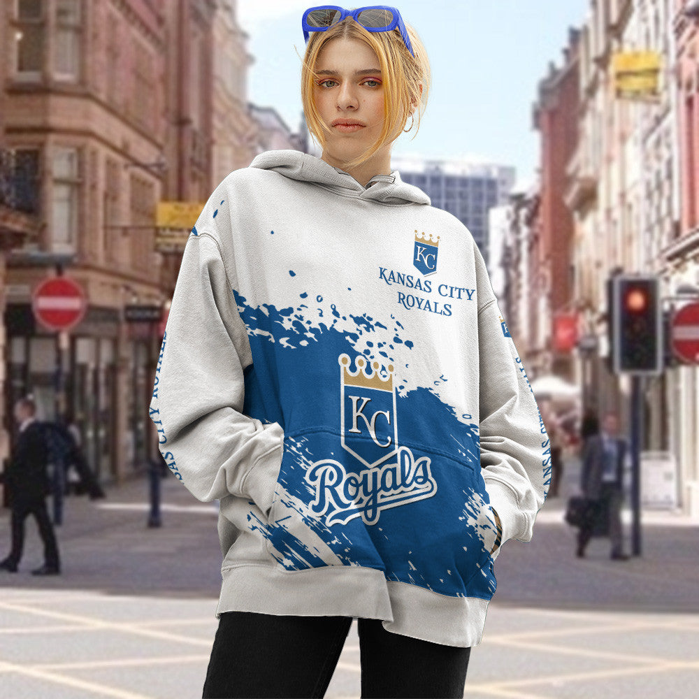 Kansas City Royals White Color MLB Hoodie For Big Fan NH24 