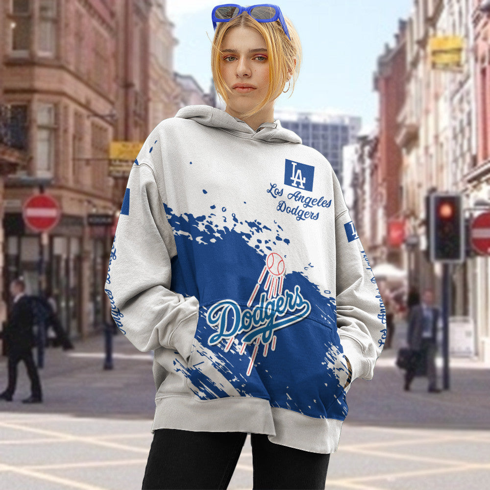 Los Angeles Dodgers White Color MLB Hoodie For Big Fan NH24 
