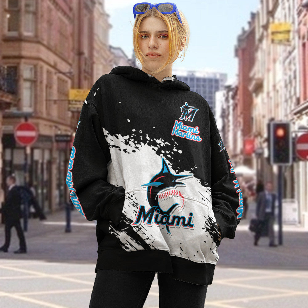 Miami Marlins Black Color MLB Hoodie For Big Fan NH24 