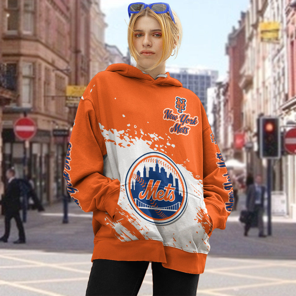 New York Mets Orange Color MLB Hoodie For Big Fan NH24 