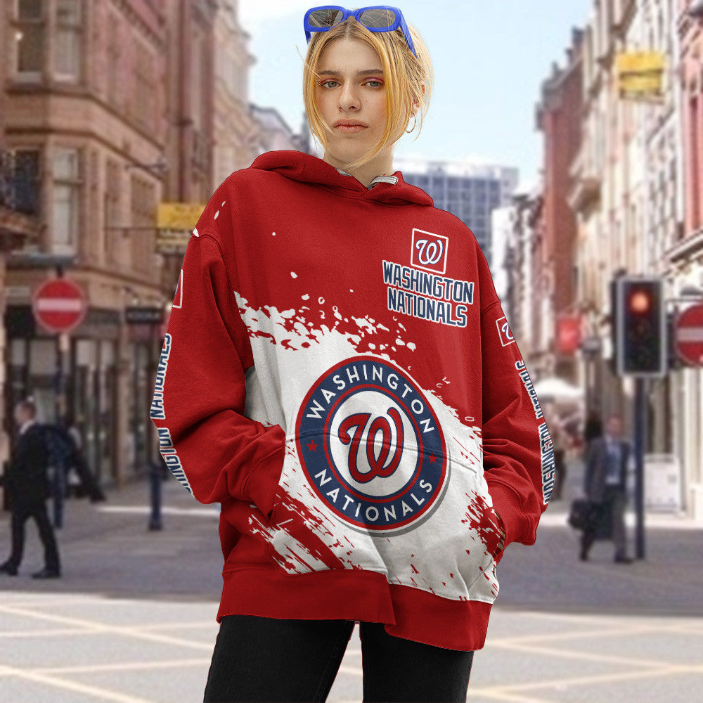 Washington Nationals Red Color MLB Hoodie For Big Fan NH24 