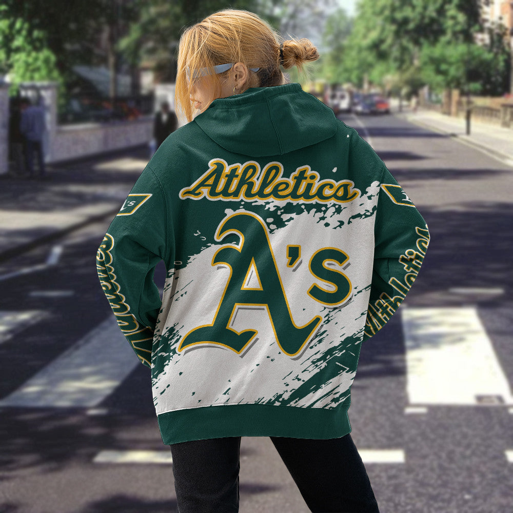 Athletics Green Color MLB Hoodie For Big Fan NH24 