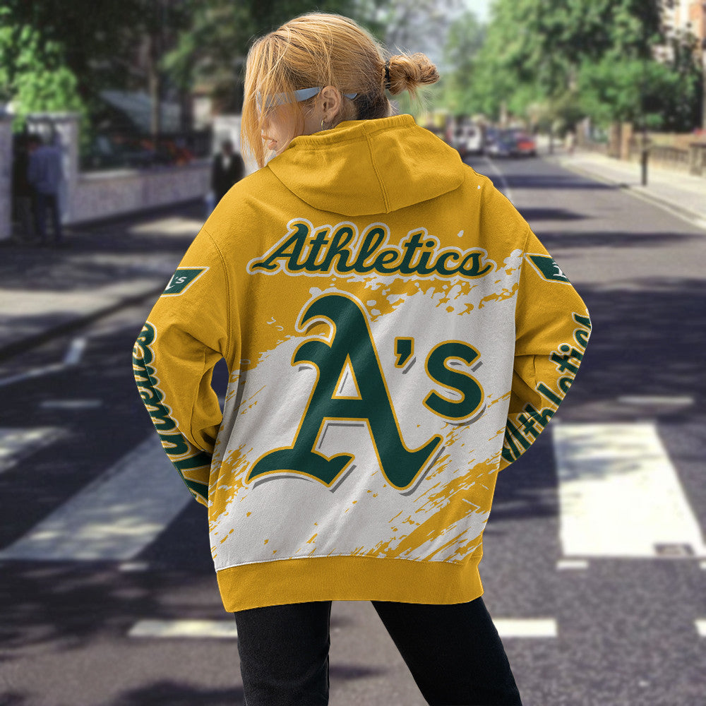 Athletics Yellow Color MLB Hoodie For Big Fan NH24 