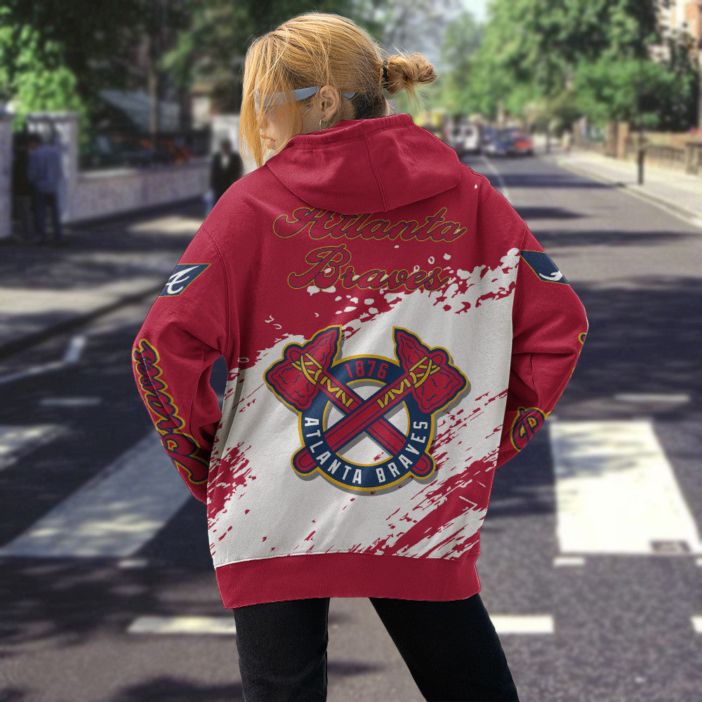 Atlanta Braves Red Color MLB Hoodie For Big Fan NH24 