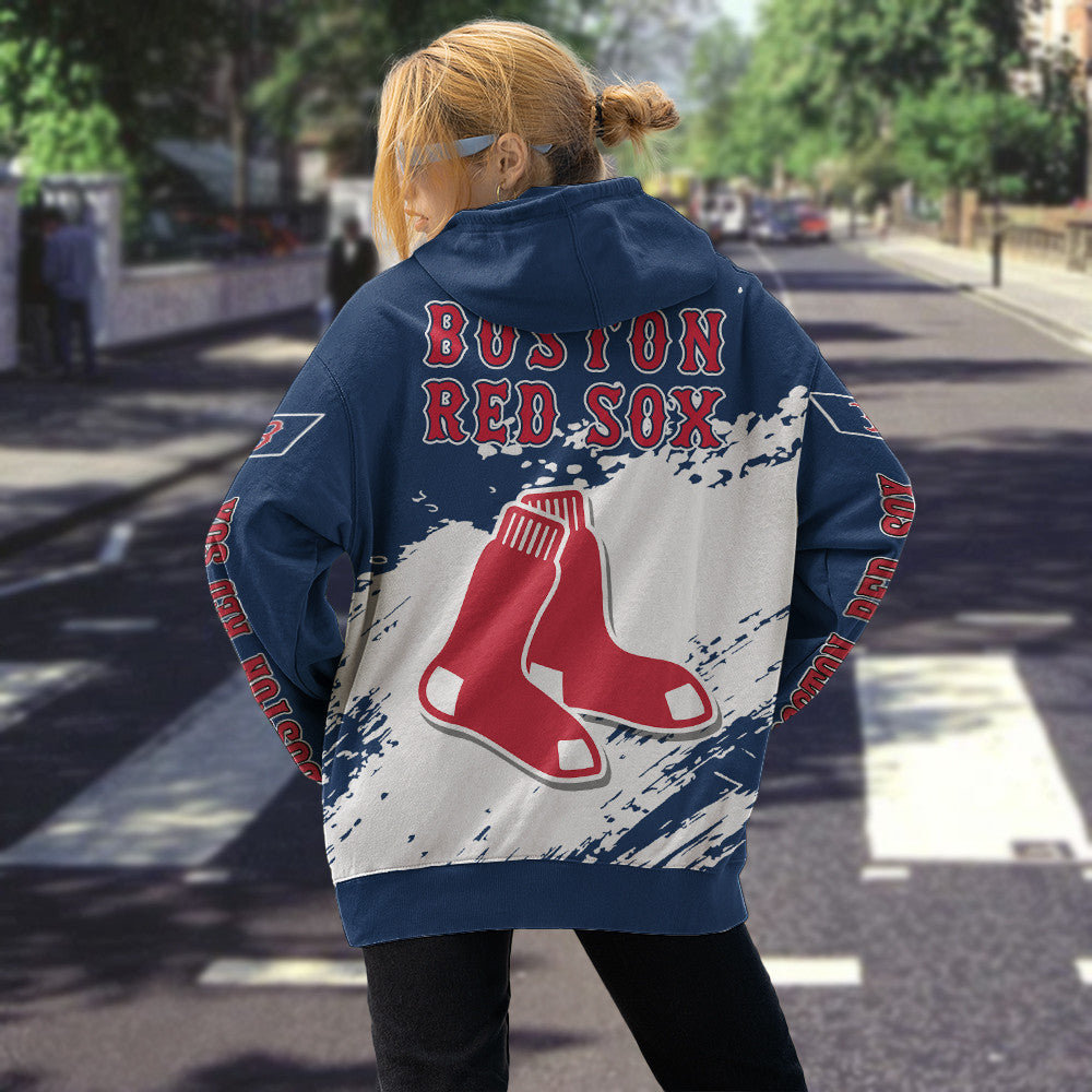Boston Red Sox Blue Color MLB Hoodie For Big Fan NH24 