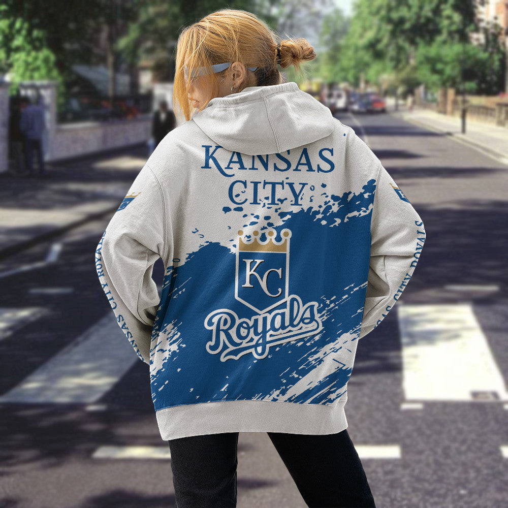 Kansas City Royals White Color MLB Hoodie For Big Fan NH24 