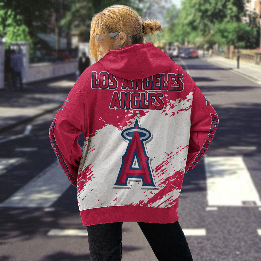 Los Angeles Angles Red Color MLB Hoodie For Big Fan NH24 
