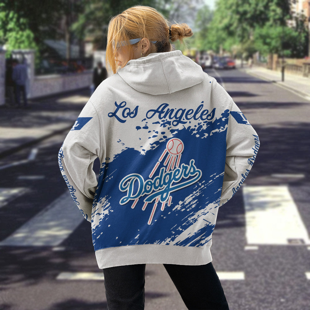 Los Angeles Dodgers White Color MLB Hoodie For Big Fan NH24 