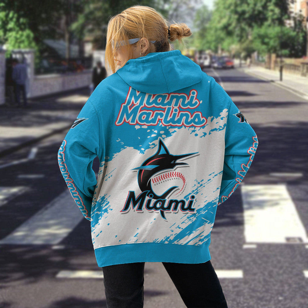 Miami Marlins Blue Color MLB Hoodie For Big Fan NH24 