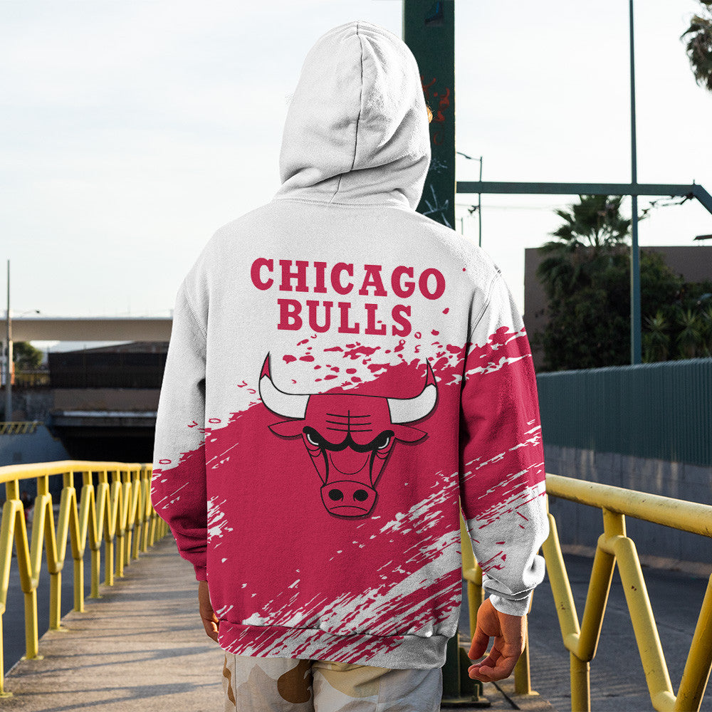 Chicago Bulls NBA Hoodie Stylish Logo for Fans Color White NH24