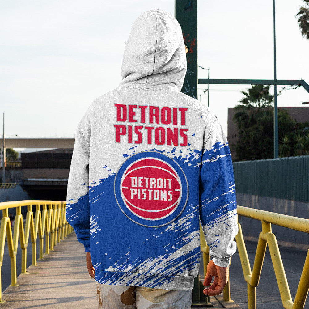 Detroit Pistons NBA Hoodie Stylish Logo for Fans Color White NH24