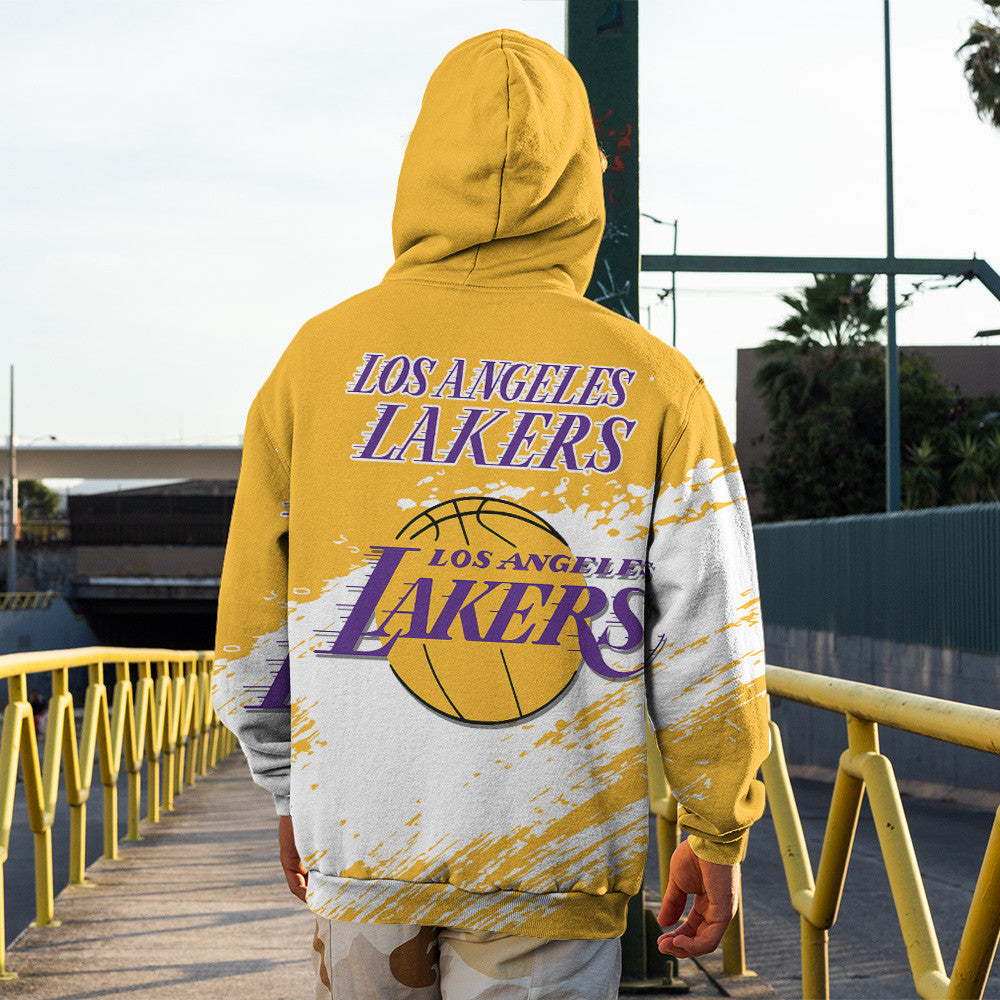 Los Angeles Lakers NBA Hoodie Stylish Logo for Fans Color Yellow NH24