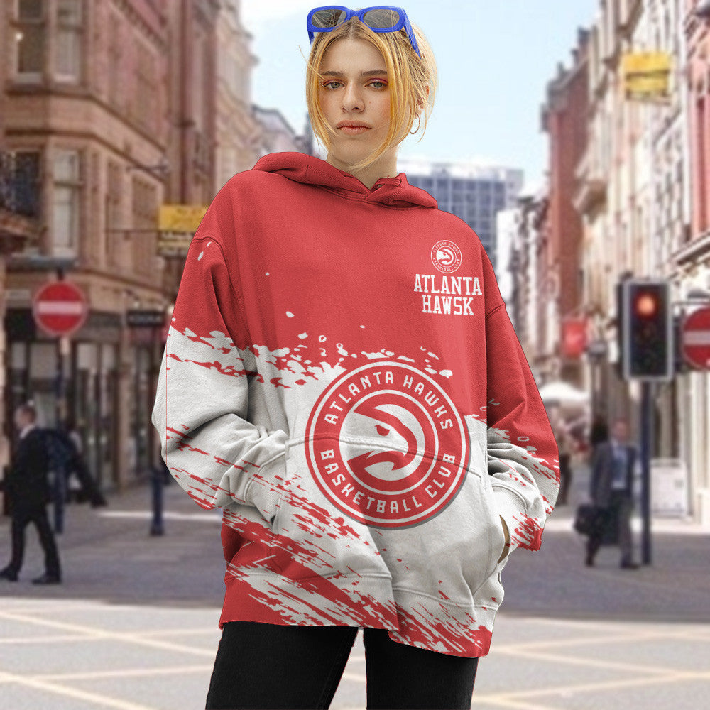 Atlanta Hawks NBA Hoodie Stylish Logo for Fans Color Red NH24