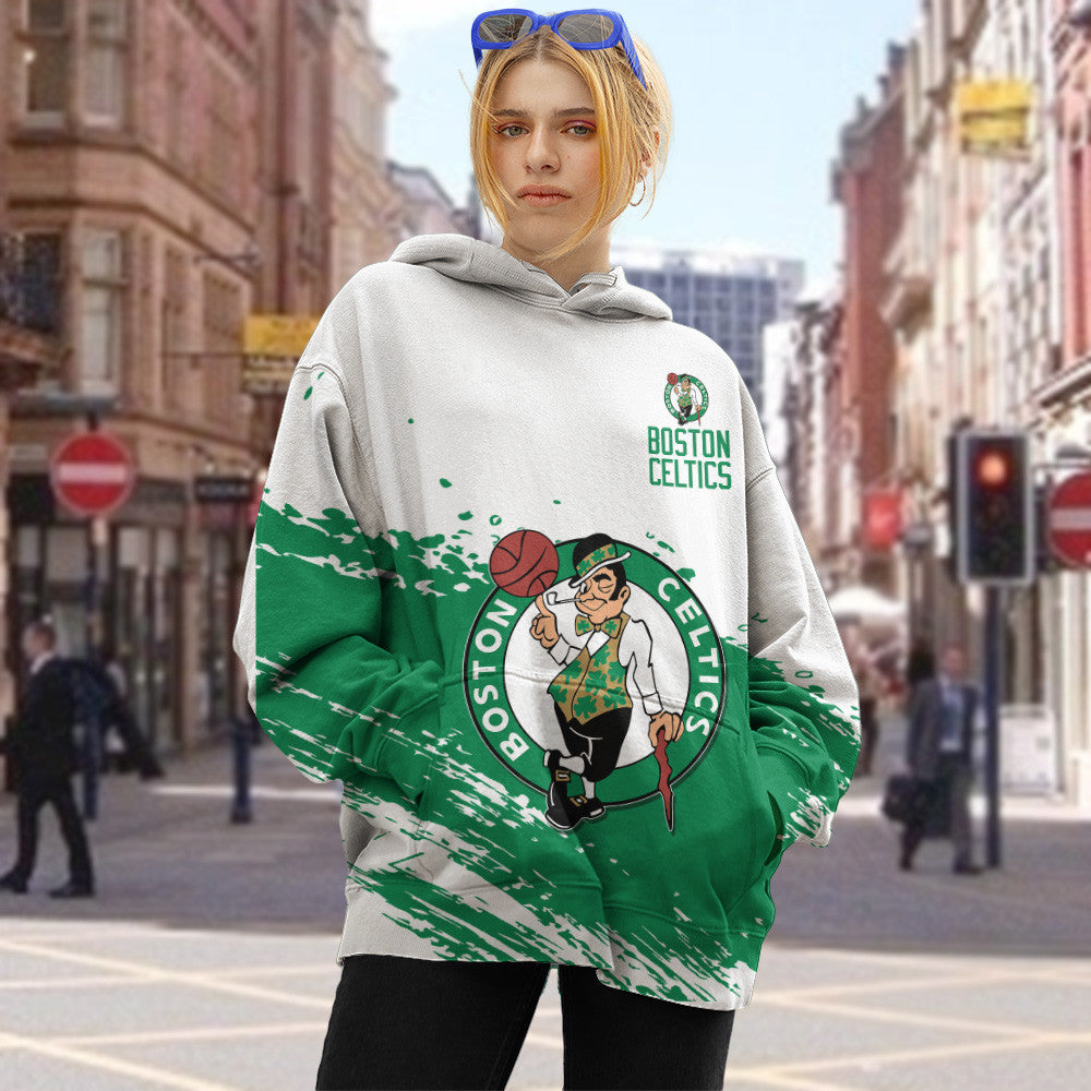 Boston Celtics NBA Hoodie Stylish Logo for Fans Color White NH24
