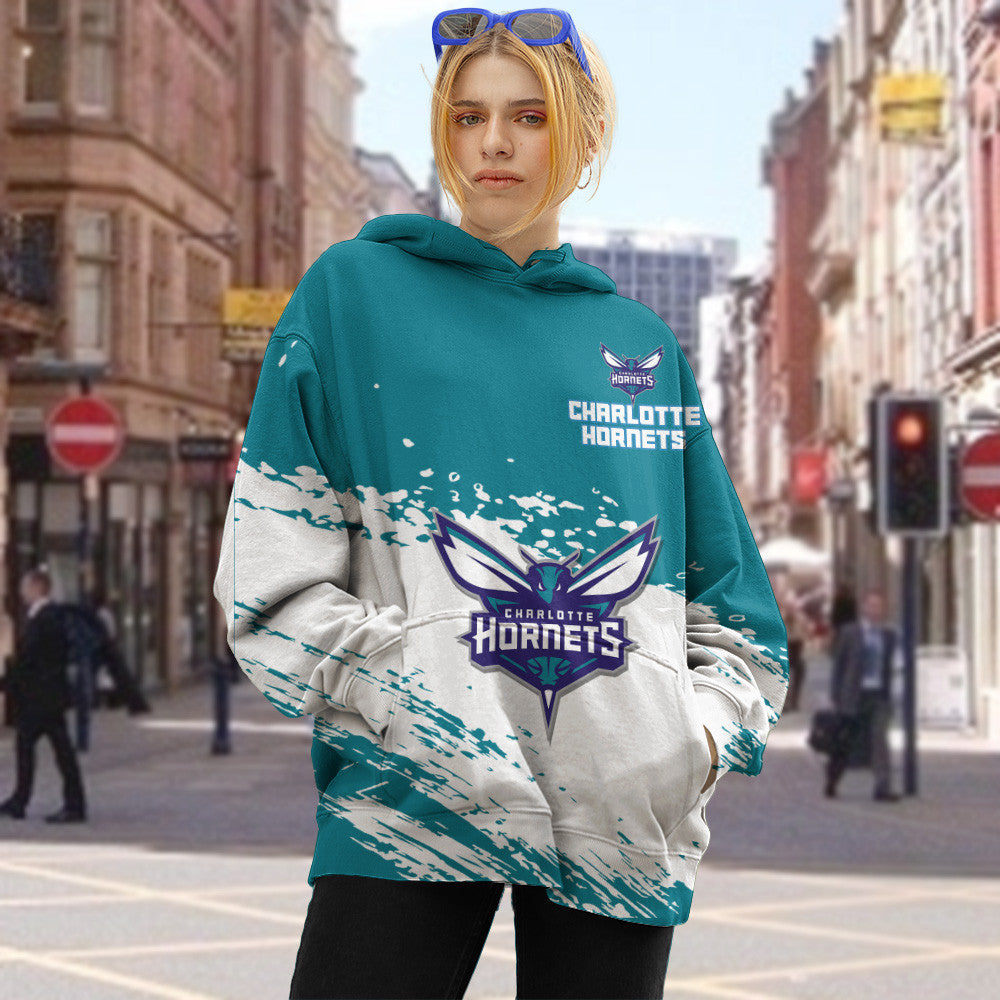 Charlotte Hornets NBA Hoodie Stylish Logo for Fans Color Blue NH24