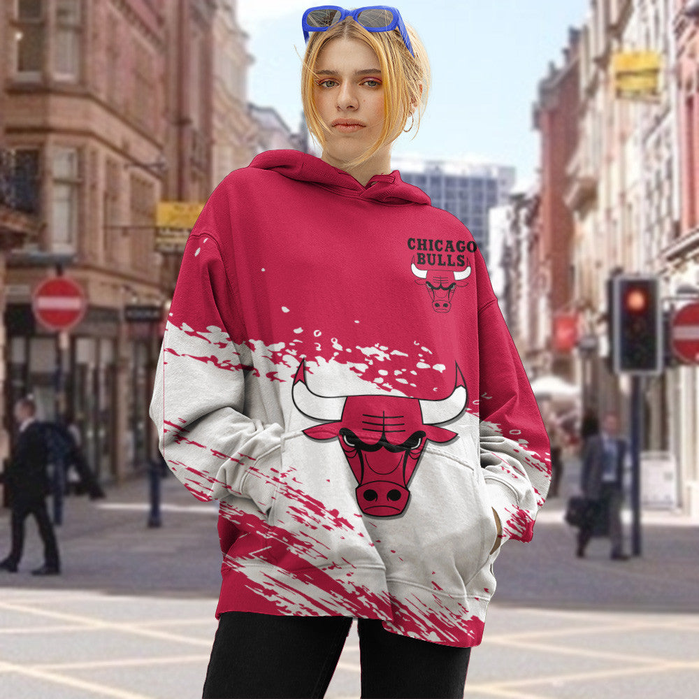 Chicago Bulls NBA Hoodie Stylish Logo for Fans Color Red NH24