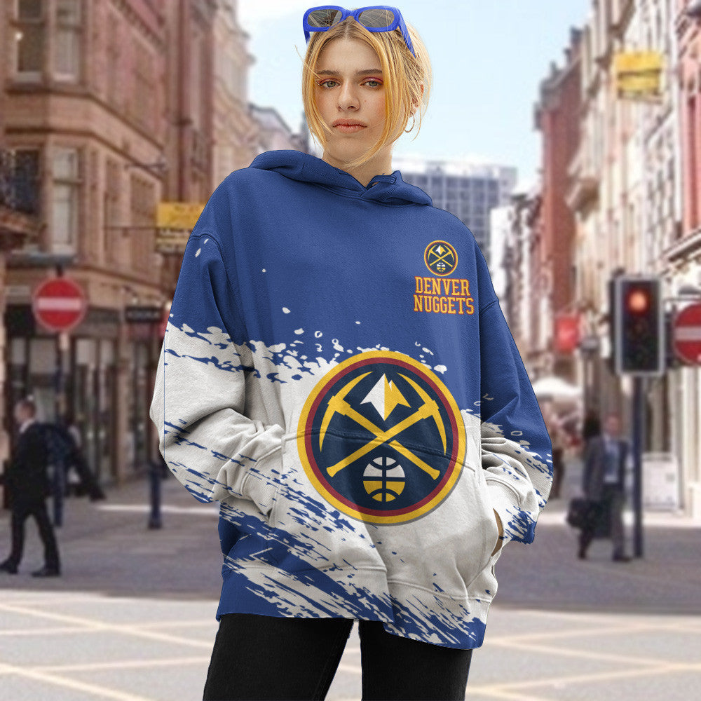 Denver Nuggets NBA Hoodie Stylish Logo for Fans Color Blue NH24