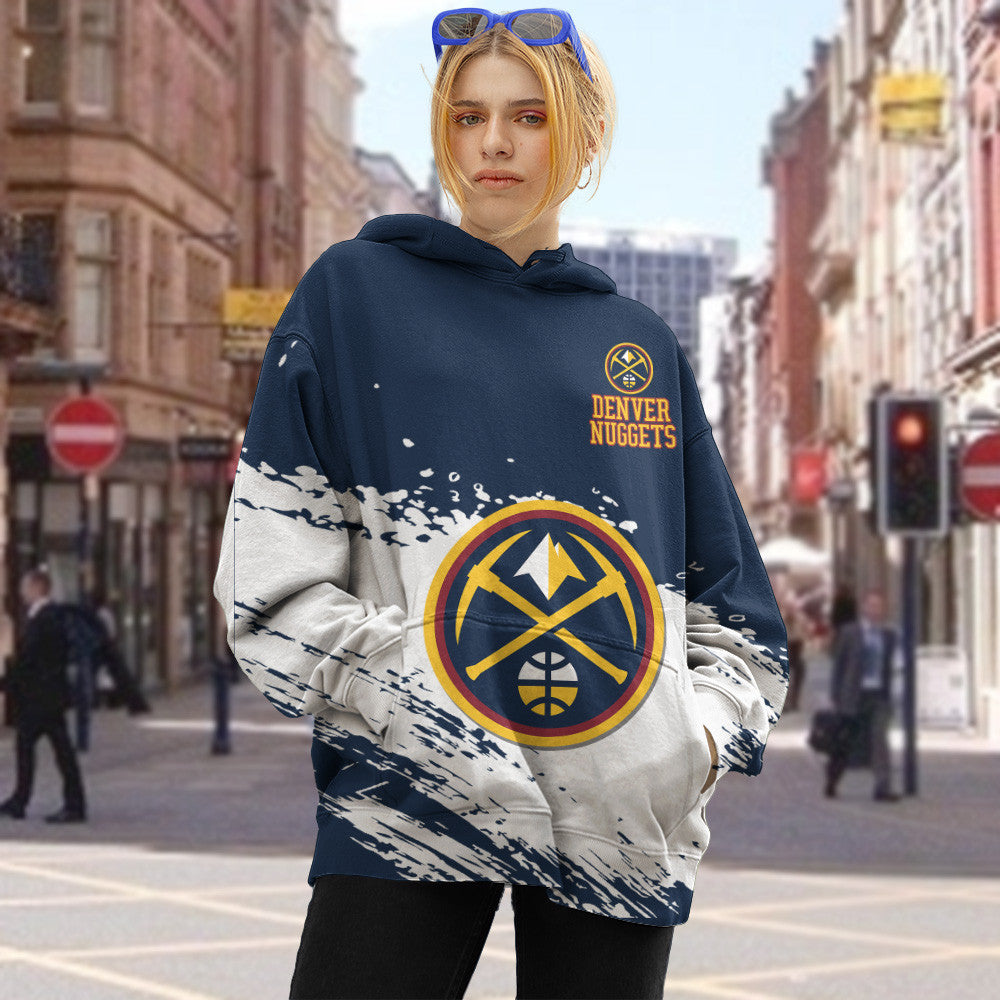 Denver Nuggets NBA Hoodie Stylish Logo for Fans Color Dark Blue NH24