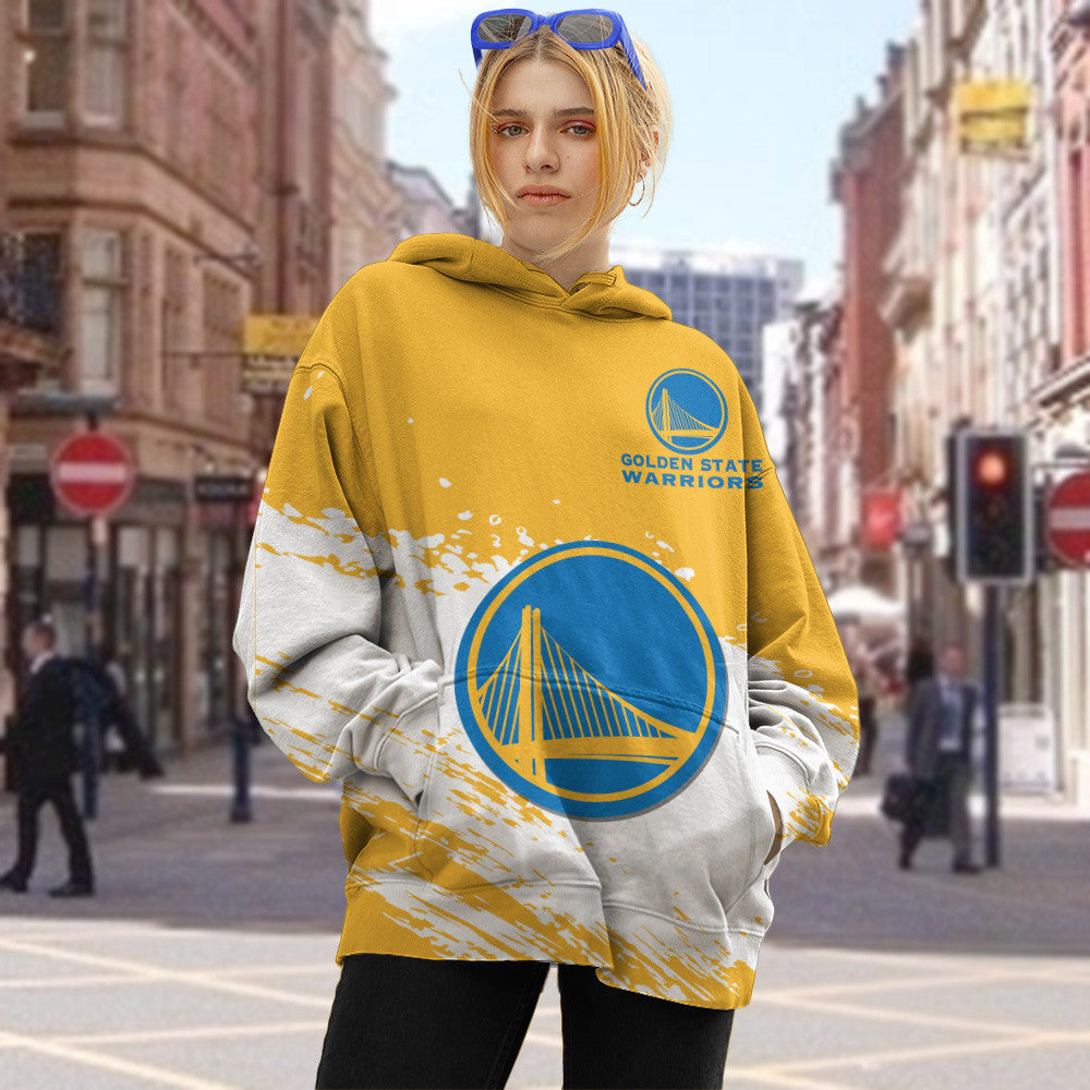 Golden State Warriors NBA Hoodie Stylish Logo for Fans Color Yellow NH24