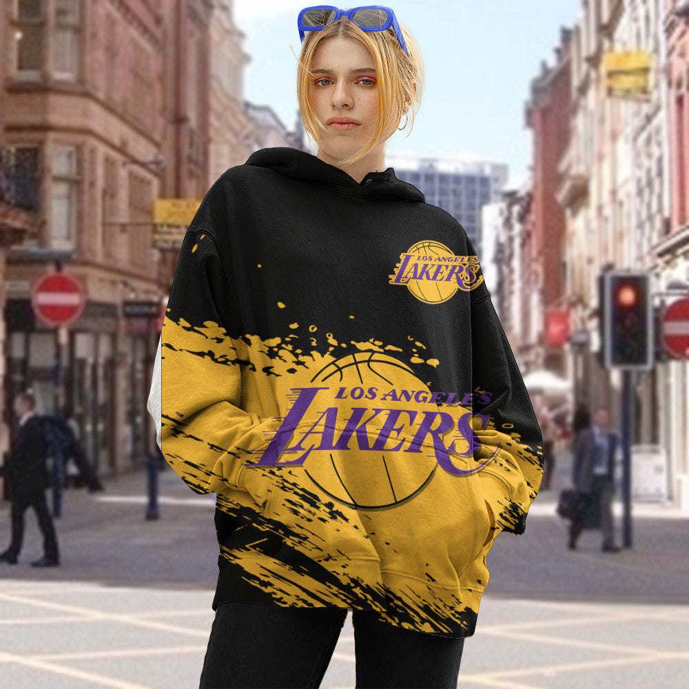 Los Angeles Lakers NBA Hoodie Stylish Logo for Fans Color Black NH24