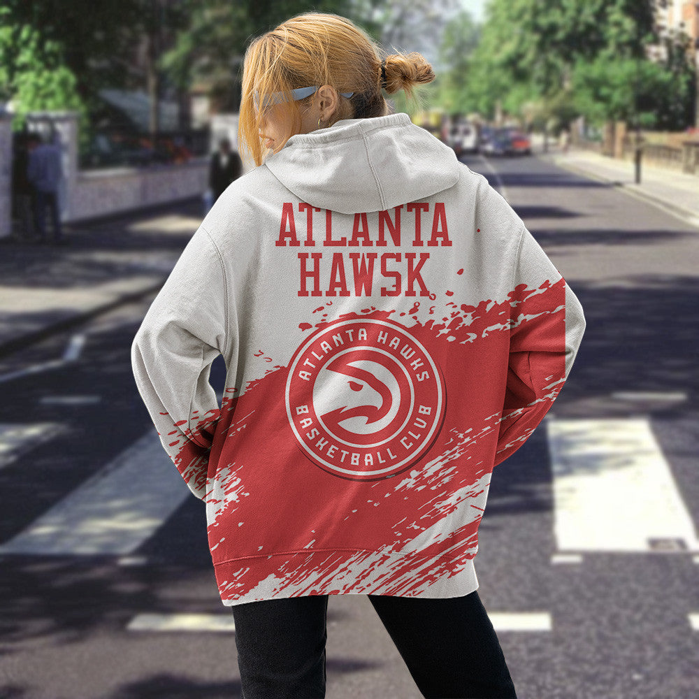 Atlanta Hawks NBA Hoodie Stylish Logo for Fans Color White NH24