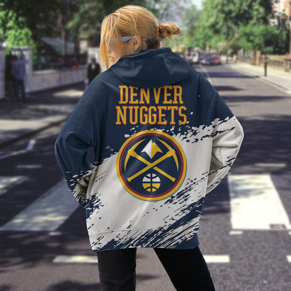 Denver Nuggets NBA Hoodie Stylish Logo for Fans Color Dark Blue NH24