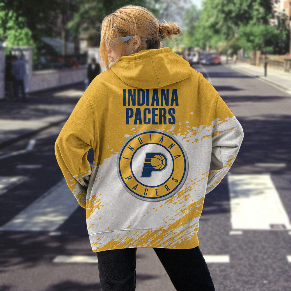Indiana Pacers NBA Hoodie Stylish Logo for Fans Color Yellow NH24