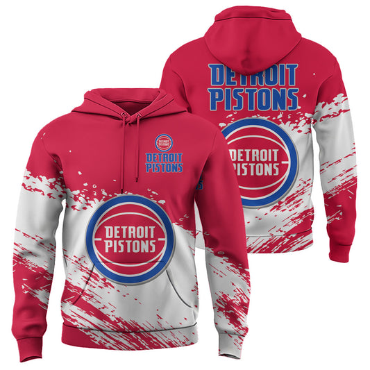 Detroit Pistons NBA Hoodie Stylish Logo for Fans Color Red NH24