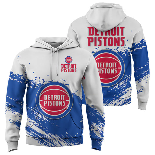 Detroit Pistons NBA Hoodie Stylish Logo for Fans Color White NH24