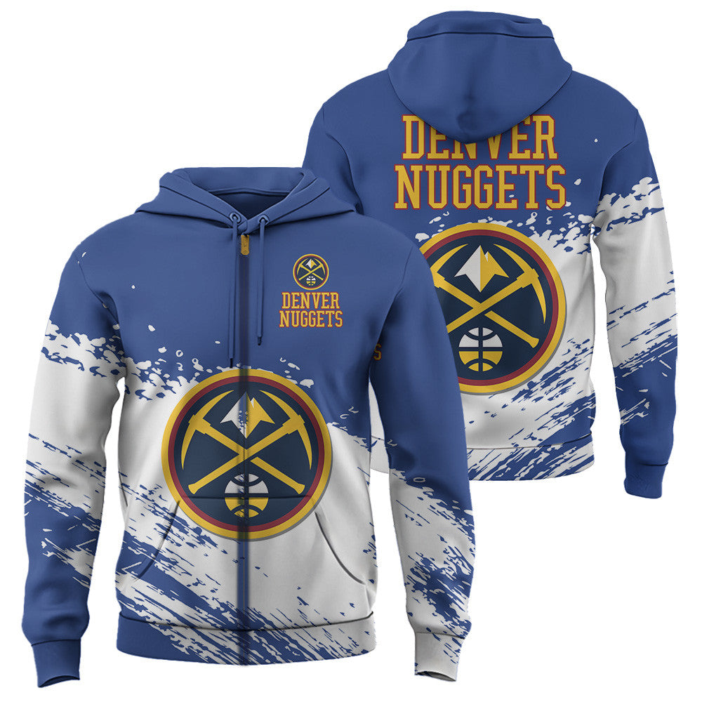 Denver Nuggets NBA Hoodie Stylish Logo for Fans Color Blue NH24