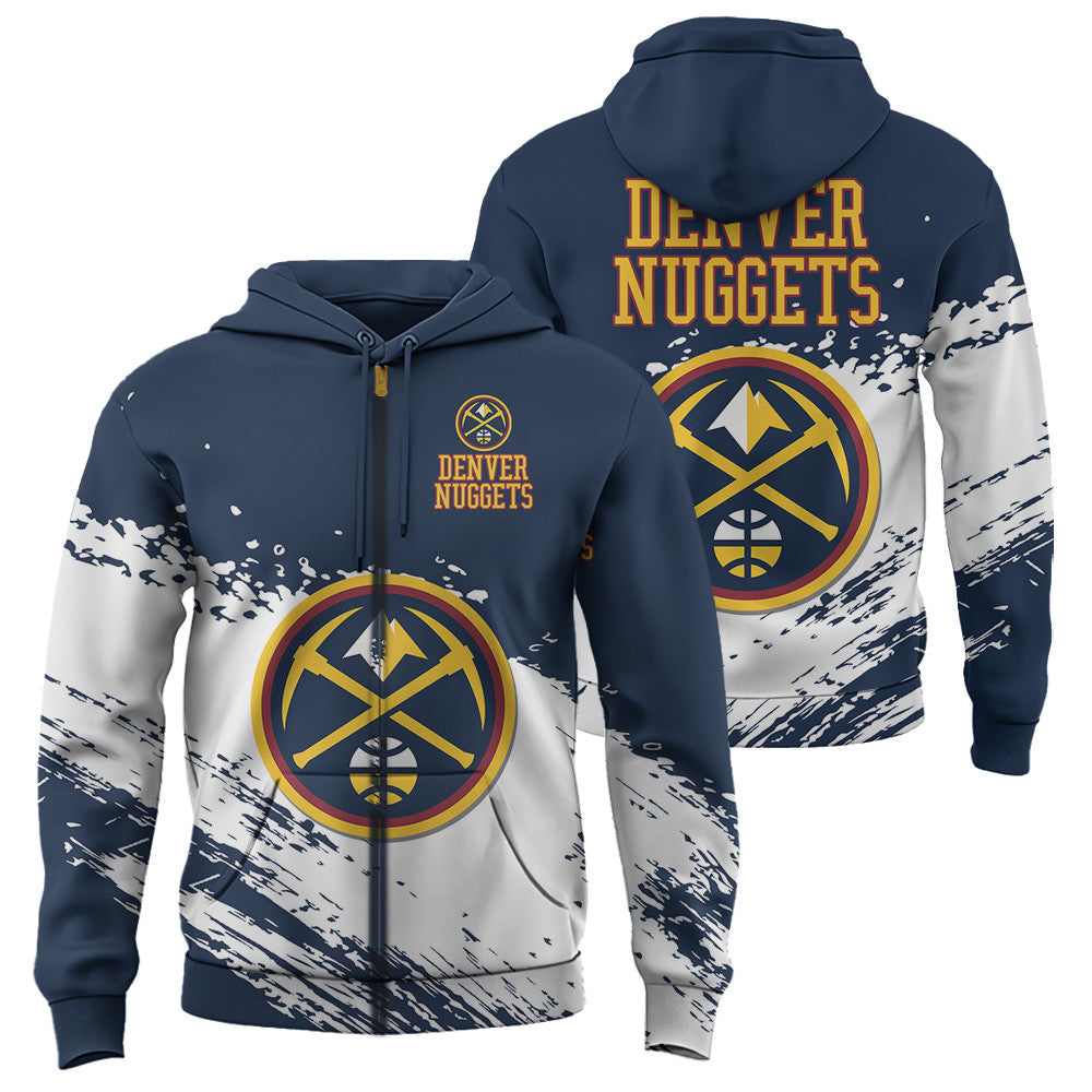 Denver Nuggets NBA Hoodie Stylish Logo for Fans Color Dark Blue NH24