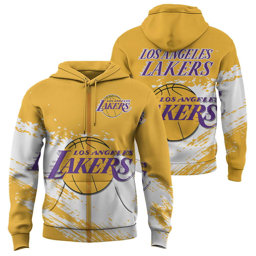 Los Angeles Lakers NBA Hoodie Stylish Logo for Fans Color Yellow NH24
