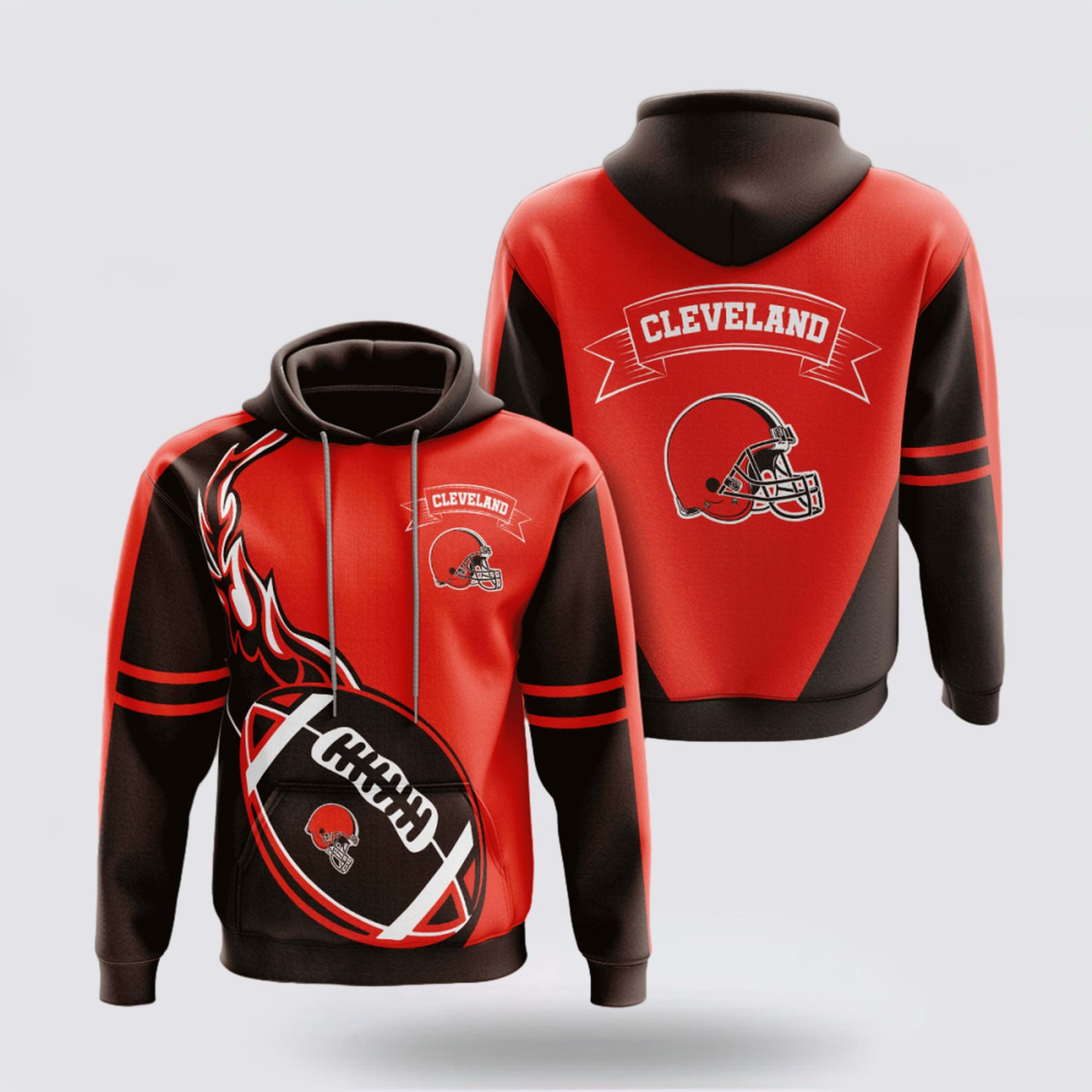 NFL Cleveland Browns Hoodie Football Ball Gift For Fan NH24