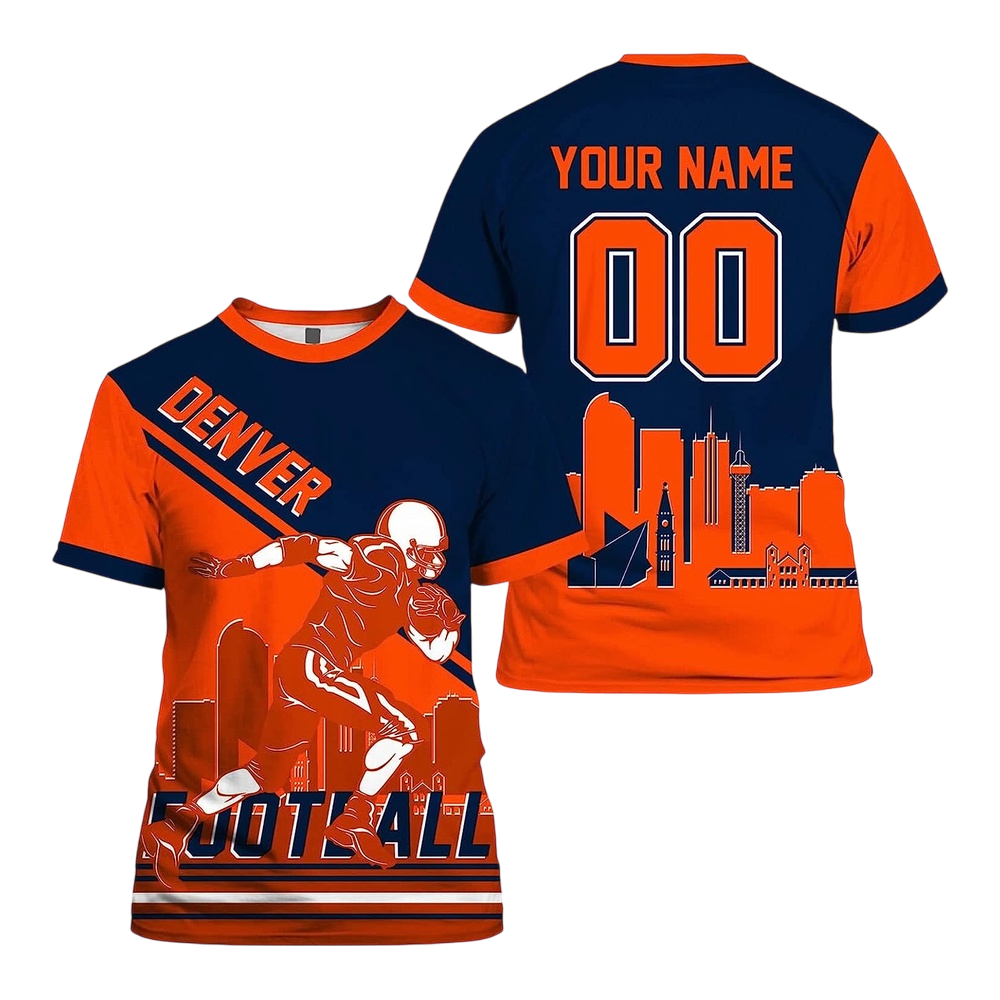 NFL Denver Broncos Custom Name And Number T-Shirt – Football Player For Big Fan NH24