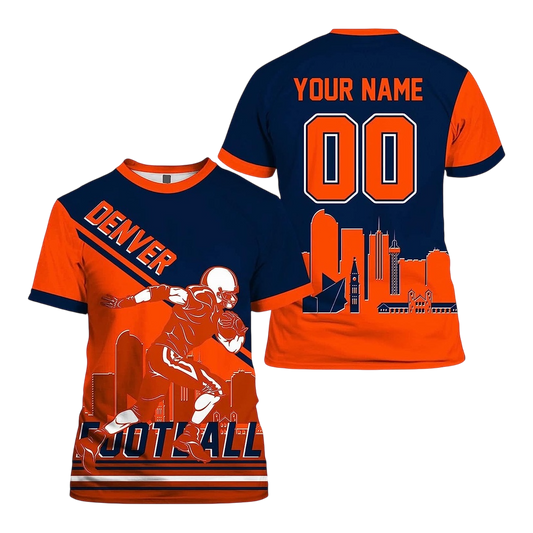 NFL Denver Broncos Custom Name And Number T-Shirt – Football Player For Big Fan NH24