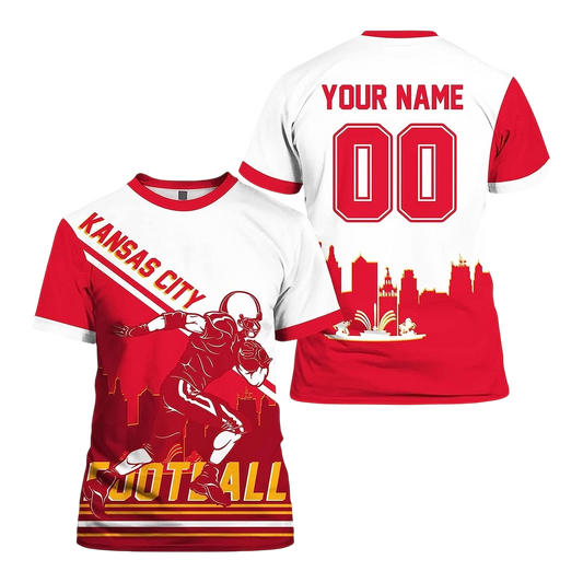 NFL Kansas City Chiefs Custom Name And Number T-Shirt – Football Player For Big Fan NH24