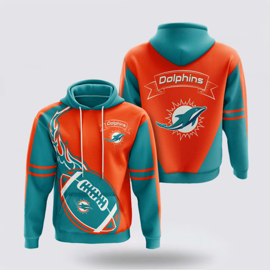 NFL Miami Dolphins Hoodie Football Ball Gift For Fan NH24