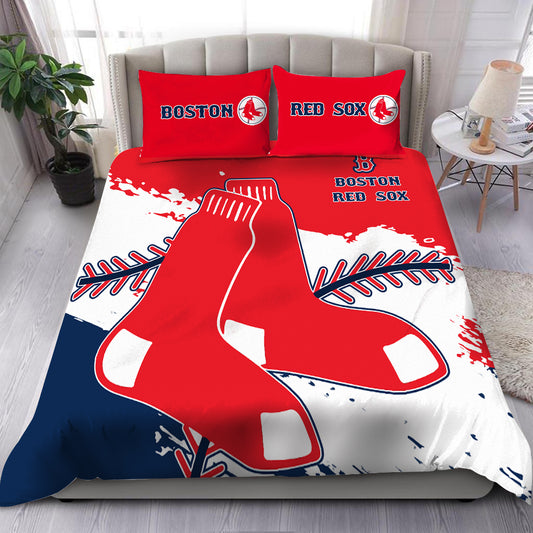 Boston Red Sox Baseball Bedding Set - Stylish Red Sox Logo Tee Tor Fans NH24