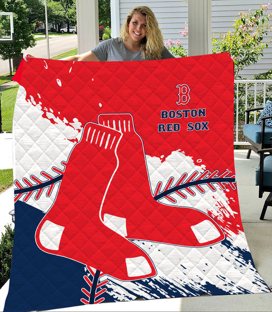 Boston Red Sox Baseball Premium Quilt - Stylish Red Sox Logo Tee Tor Fans NH24