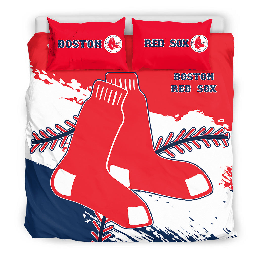 Boston Red Sox Baseball Bedding Set - Stylish Red Sox Logo Tee Tor Fans NH24