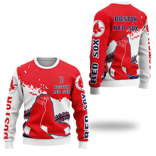 Boston Red Sox Baseball Knitted Sweater - Stylish Red Sox Logo Tee Tor Fans NH24